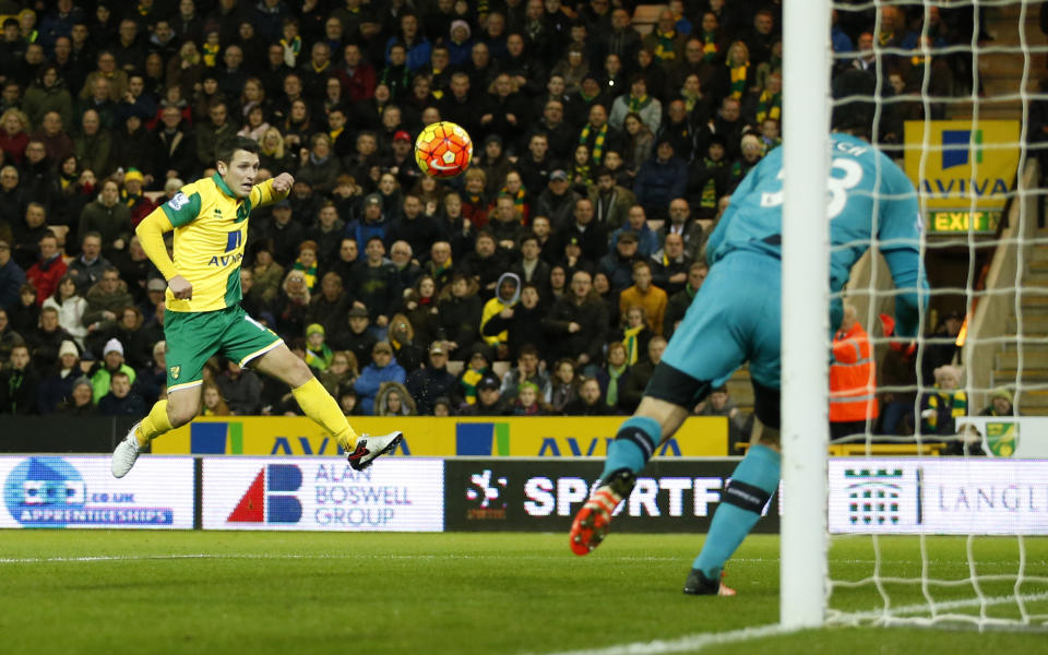 Norwich's Wes Hoolahan shoots at goal