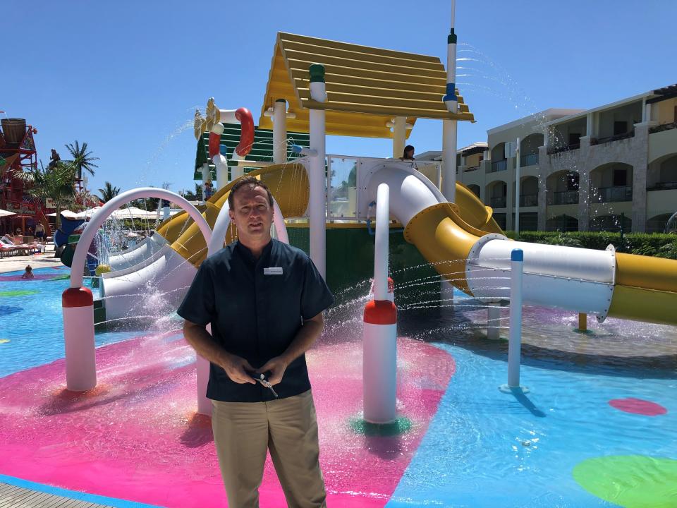 Cesar Fallardi, director of operations at The Grand at Moon Palace resort in Cancun, Mexico, which includes a water park, says bookings in late February surpassed pre-pandemic levels as travel resumes.