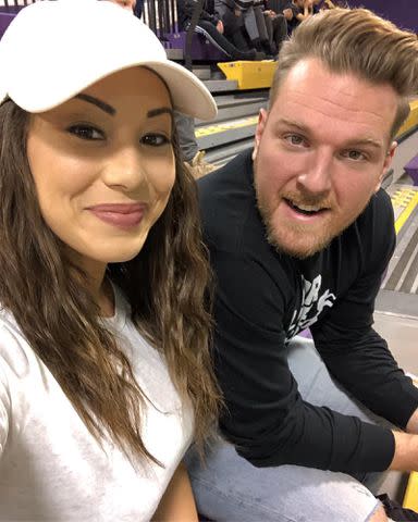 <p>Samantha McAfee Instagram</p> Pat McAfee and Samantha McAfee take a selfie.