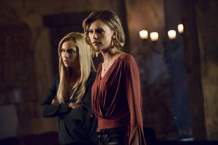 Claire Holt as Rebekah and Riley Voelkel as Freya in The CW's The Originals. (Photo Credit: Bob Mahoney/The CW)