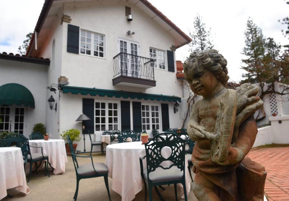 The outdoor patio at The Elderberry House and Chateau du Sureau is pictured in this Fresno Bee file photo from 2019.