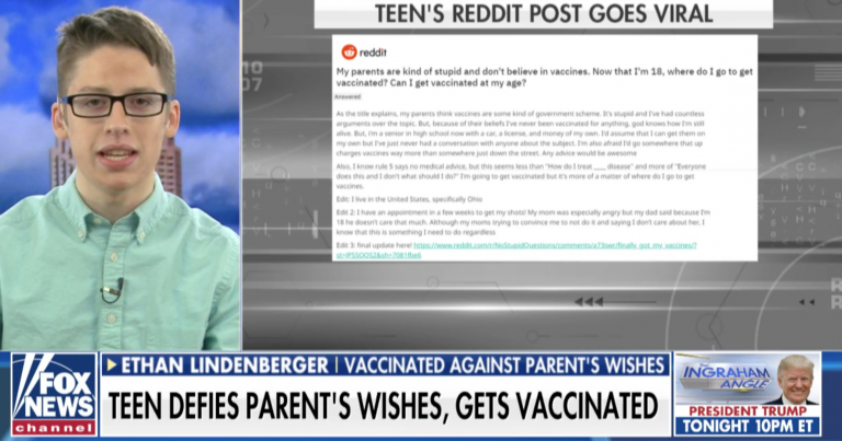 US teenager secretly gets vaccinated and attacks 'conspiracy theory-believing' anti-vax parents