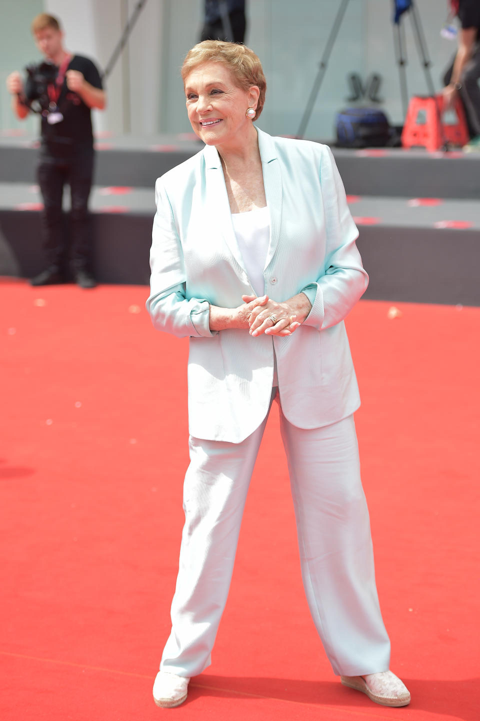 Julie Andrews arrives to be awarded the Golden Lion for Lifetime Achievement during the 76th Venice Film Festival [Photo: Getty Images]