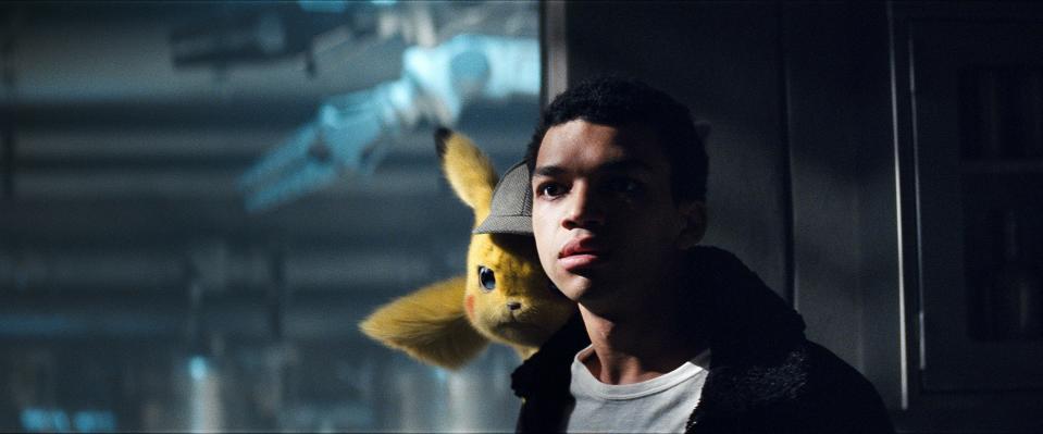 Justice Smith and Pikachu in "Detective Pikachu"