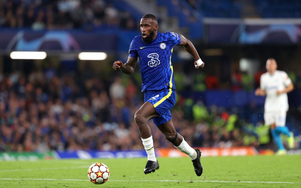 Antonio Rudiger of Chelsea in action during the UEFA Champions League group H match between Chelsea FC and Zenit St. Petersburg at Stamford Bridge on September 14, 2021 in London, United Kingdom.  - GETTY IMAGES