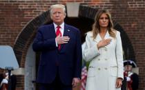 U.S. President Donald Trump visits Fort McHenry on Memorial Day in Washington