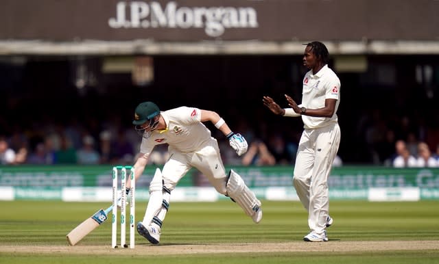 Jofra Archer, right, had a titanic battle with Australia's Steve Smith in 2019