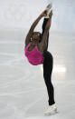 Mae Berenice Meite of France skates during a practice session at the figure stating practice rink at the 2014 Winter Olympics, Tuesday, Feb. 18, 2014, in Sochi, Russia. (AP Photo/Bernat Armangue)