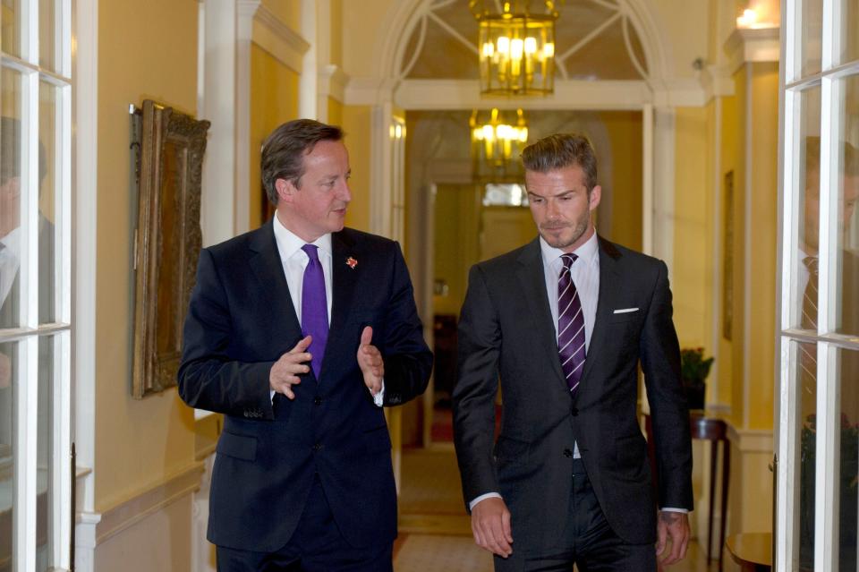 <p>David Cameron and David Beckham</p>PA