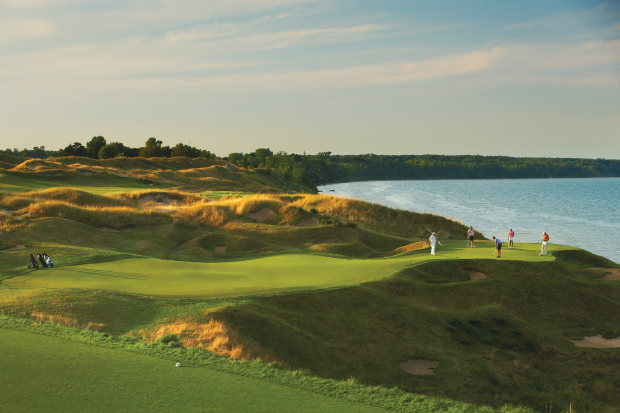 <p>Courtesy Image</p>Kohler, WI<p>Golden, windswept dunes. One thousand-plus links-style bunkers. Ryder Cup and major championship pedigree. Two miles of Lake Michigan real estate—or, as the local caddies have dubbed it, “the Sea of Wisconsin.” On most days, this Great Lake’s blues and greens, especially on a sun-splashed afternoon, are as striking as the world’s most beautiful oceans. It’s hard to fathom that in its past life, the Irish-inspired, Pete Dye chef d’oeuvre was a military training base during World War II.</p><p>Today, the Straits course sits in the 26th spot on <em>Golf Digest’s </em>rankings of the best public and private clubs in America. Forget lake golf, this is one of the premier tracks in the country—period. Lake Michigan can, any time of year here, exhale thick fog and gnarly winds, so be sure to bring your knock-down game to this walking-only Heartland classic. Throughout, you’ll feel like you’re on the Emerald Isle, even more so when playing its pinch-me collection of shoreline par-3s: O’Man, Shipwreck, Pop Up, and Pinched Nerve. They’re as visually brilliant of an assembly as it gets this side of the Atlantic.</p>