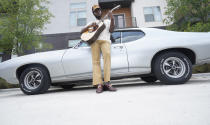 Grammy-winning artist Leon Bridges discusses his musical and personal evolution as he releases his third studio album, the R&B-forward “Gold-Diggers Sound.” in Fort Worth, Texas, Wednesday, July 21, 2021. (AP Photo/LM Otero)