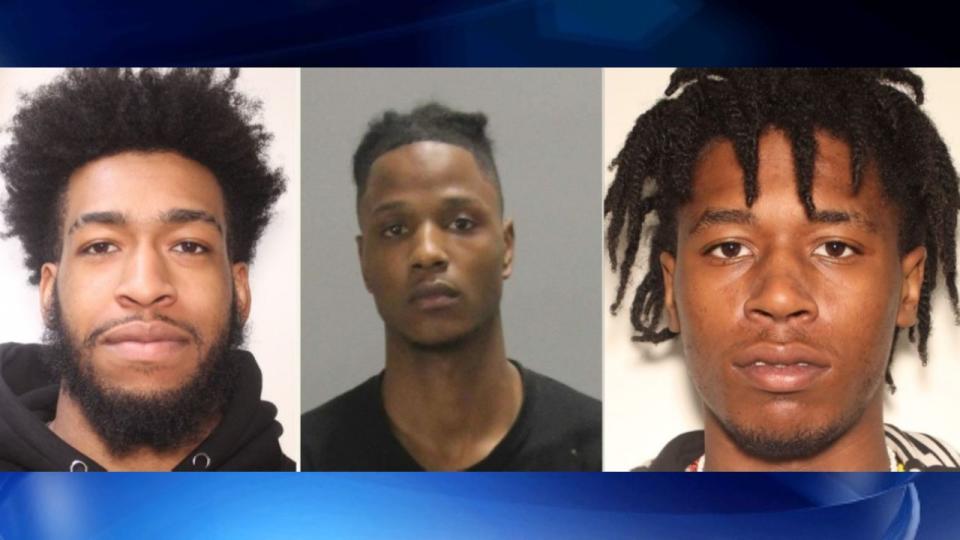 (L-R) Jaimonnie Watkins-Causey (in custody), Rontavius Deon Holt (in custody), Jamoriyan Keon'Tai Eutsey (still wanted)