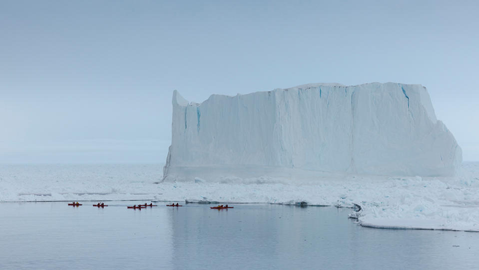 Kayaking around an ice floe