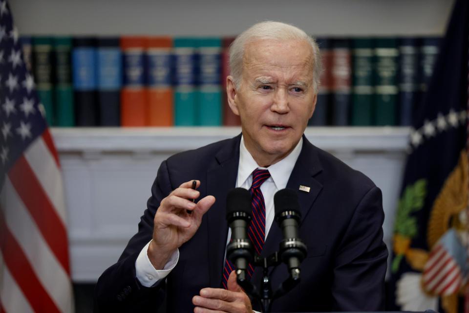 U.S. President Joe Biden delivers remarks on the debt ceiling at the White House on May 9, 2023, in Washington, D.C.