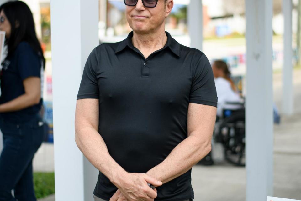 Houston, Texas: Clay Sands poses for a portrait on March 5, 2024 outside of the Metropolitan Multi-Service Center in Houston, Texas. Mark Felix/The Texas Tribune