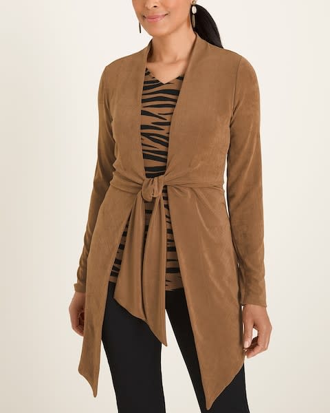 Long Tie-Front Cardigan