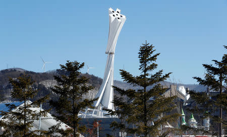 The Olympic Cauldron for the upcoming 2018 Pyeongchang Winter Olympic Games is pictured at the Alpensia resort in Pyeongchang, South Korea, January 23, 2018. REUTERS/Fabrizio Bensch