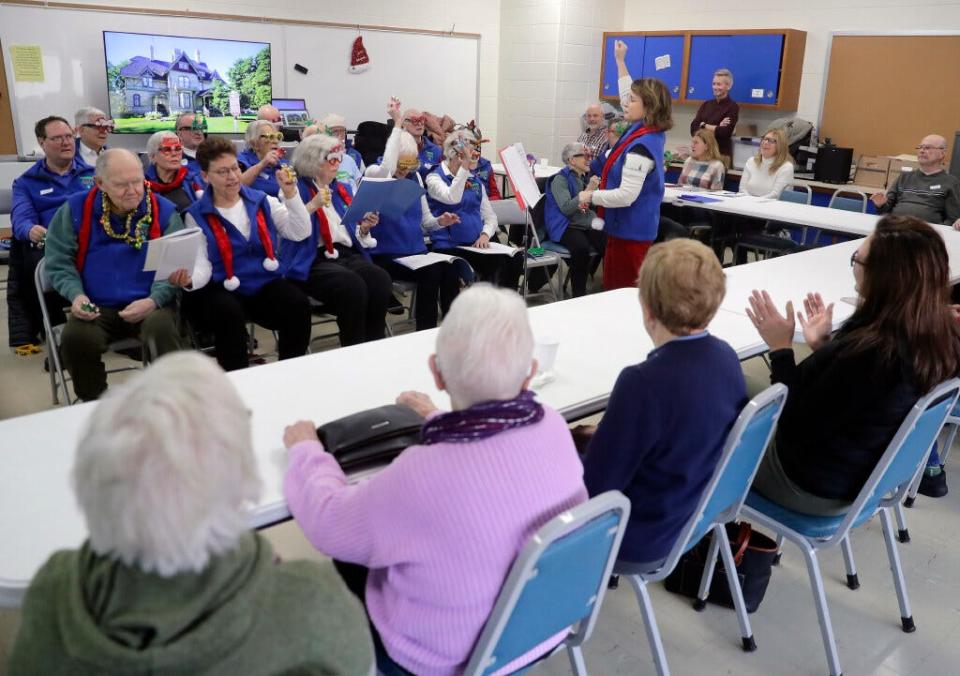 The On a Positive Note Chorus performs during a memory cafe gathering on Dec. 13 in Appleton.