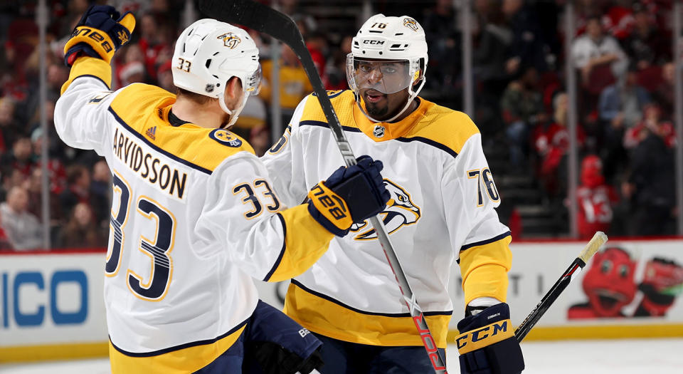 The Predators (and you, fantasy owner) lost two key cogs in P.K. Subban and Viktor Arvidsson. (Elsa/Getty)