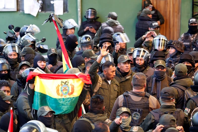 Protest against Bolivia's President Evo Morales in La Paz