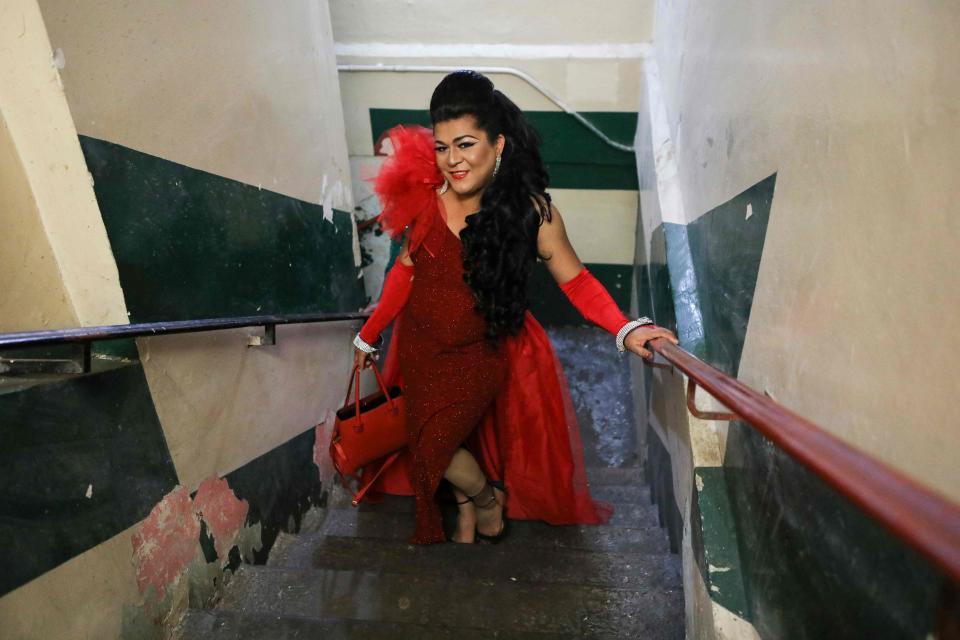 Salvadoran transgender migrant Sasha observes  the International Transgender Day of Visibility (TDOV) at "La Casa de Colores" shelter in Juarez, Mexico, on March 31.