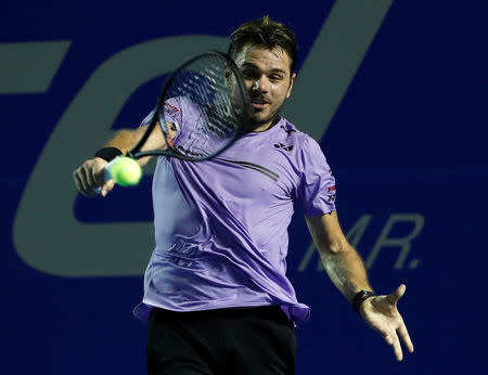 Tennis - ATP 500 - Acapulco Open, Acapulco, Mexico - February 28, 2019 Switzerland's Stan Wawrinka in action during his match against Australia’s Nick Kyrgios REUTERS/Henry Romero