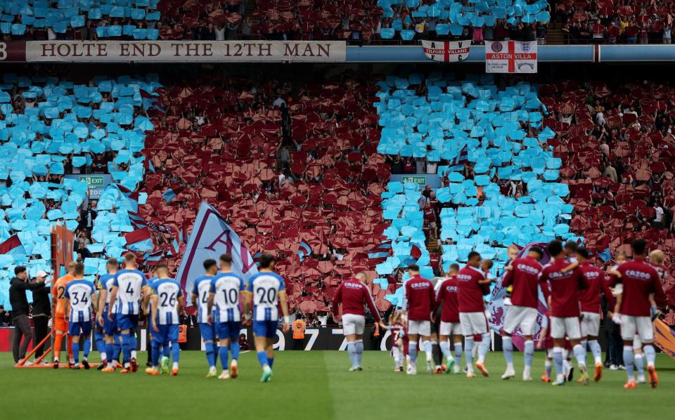 Aston Villa and Brighton players head out onto the pitch - Getty Images/Matthew Lewis