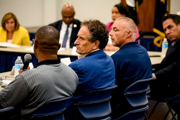 Levin listens to comments by United Auto Workers representatives during a panel discussion about microchip legislation on Friday. Levin said he finds the de-industrialization 