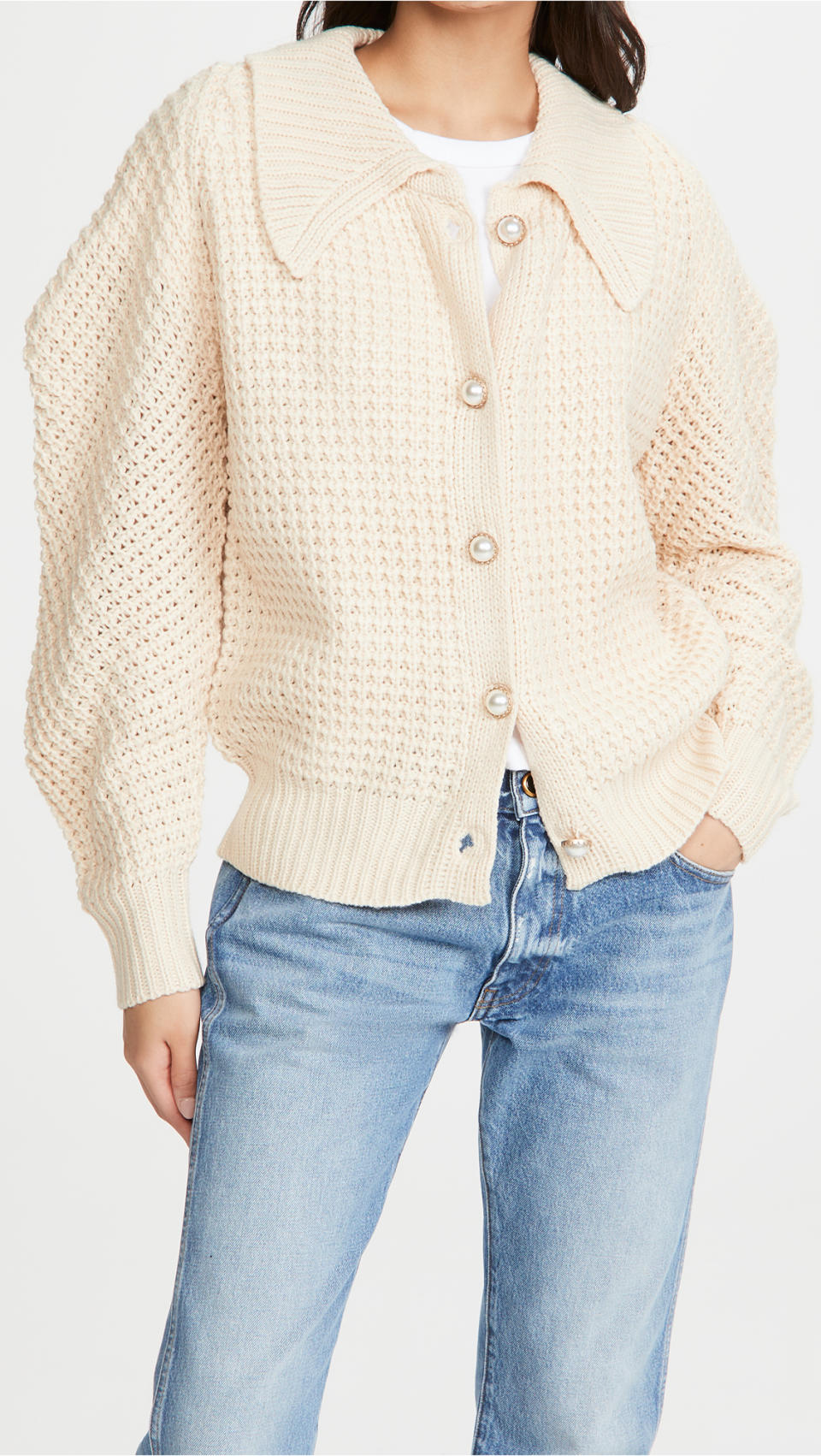 Moon River Collared Puff Sleeve Sweater. Image via Shopbop.