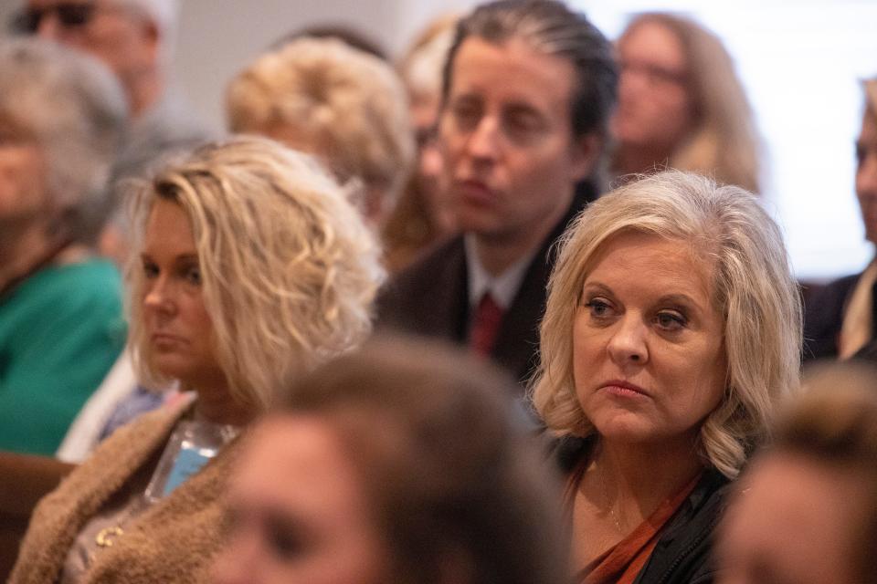 Nancy Grace is seen in the crowd during the Alex Murdaugh trial at the Colleton County Courthouse in Walterboro, Tuesday, March. 28, 2023. Andrew J. Whitaker/The Post and Courier/Pool