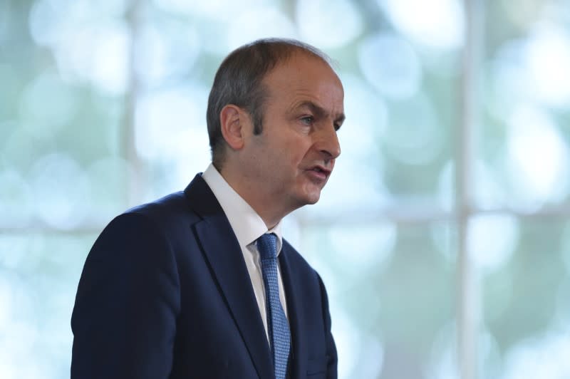 Leader of Fianna Fail Micheal Martin speaks at the All-Island Civic Dialogue on Brexit in Dublin