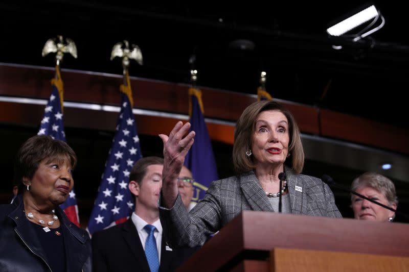 U.S. House Speaker Nancy Pelosi (D-CA) holds a news conference on Capitol Hill in Washington