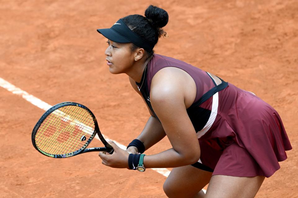 Naomi Osaka of United States of America during the match against Clara Burel of France at the Internazionali BNL d'Italia 2024 tennis tournament.