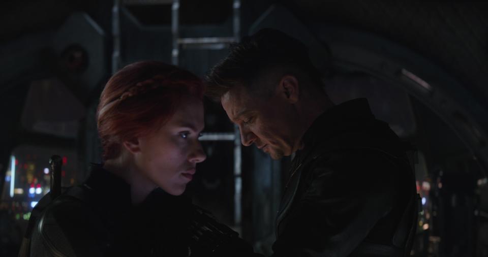 Natasha Romanoff (Scarlett Johansson) and Clint Barton (Jeremy Renner). - Credit: Marvel Studios