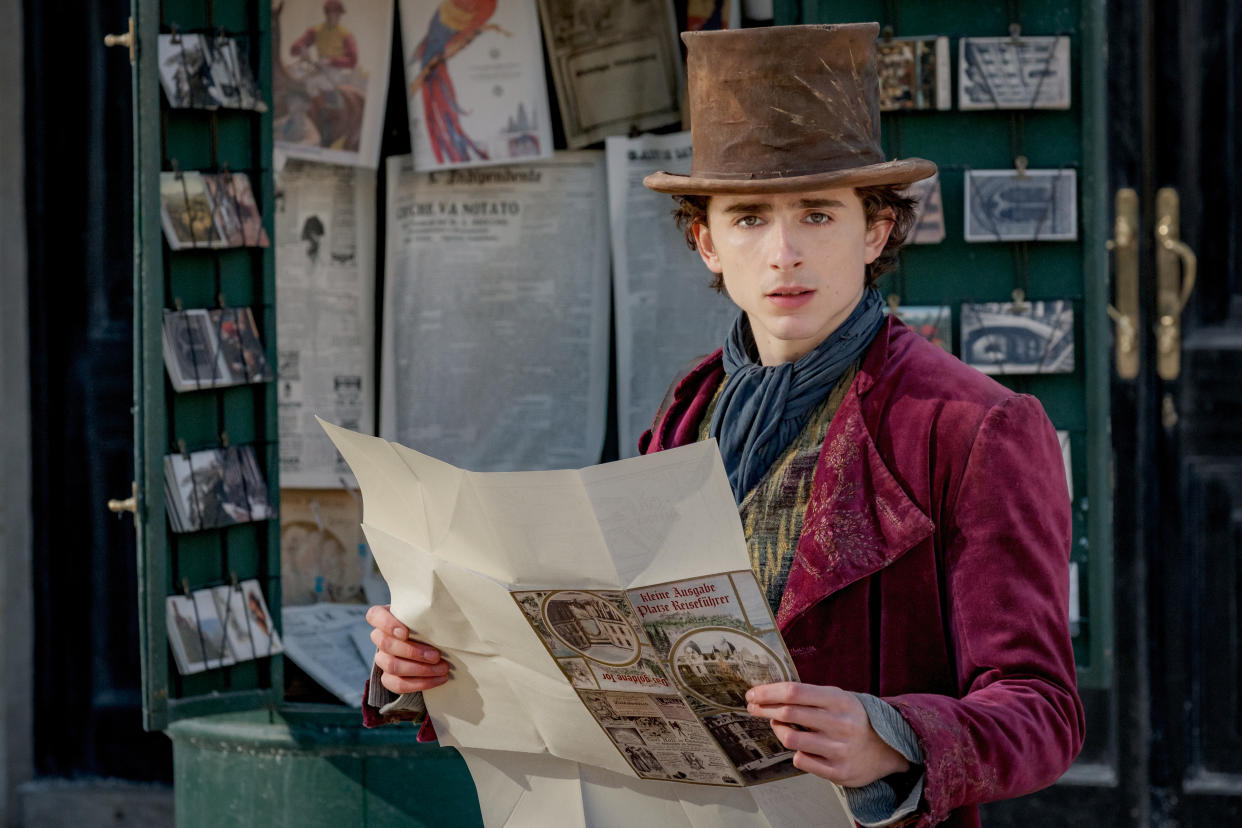 Timothée Chalamet in Wonka. (Warner Bros.)