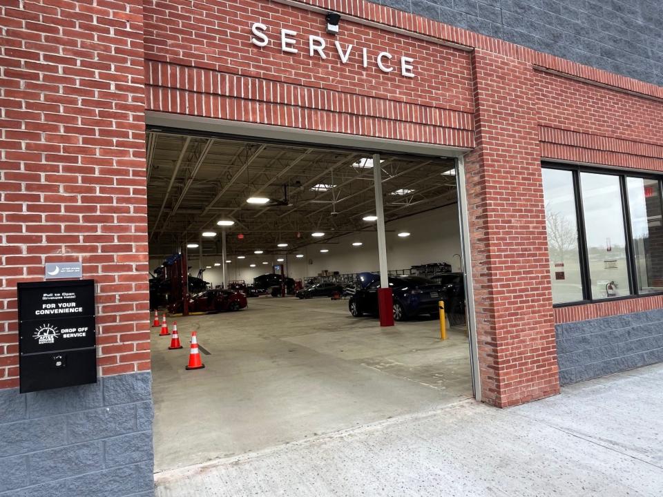 The new Tesla store in South Burlington includes a service department that will be welcomed by Vermont Tesla owners who will no longer have to drive to Latham, New York, for servicing. As seen on April 10, 2024.