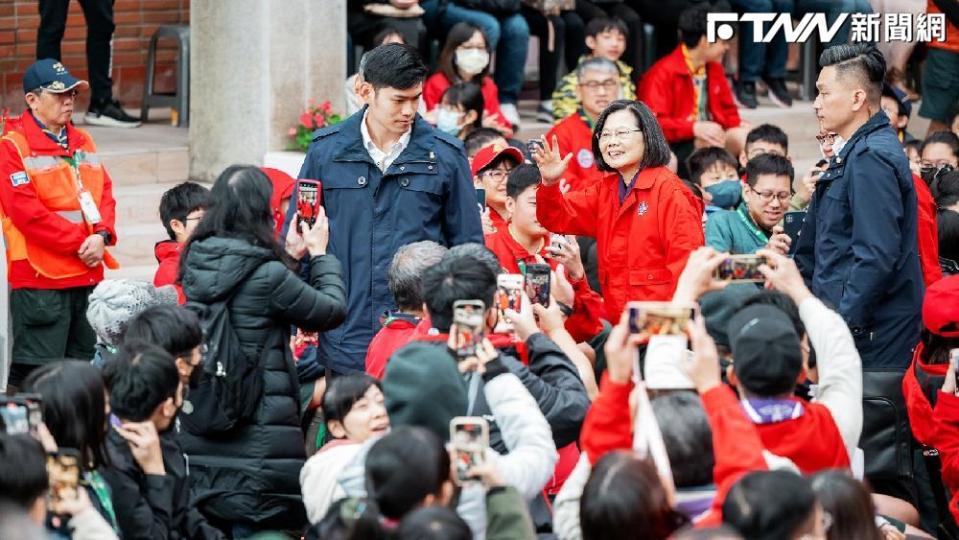 蔡英文勉勵大家發揮童軍精神，讓世界看到台灣的活力與貢獻。（圖／總統府）