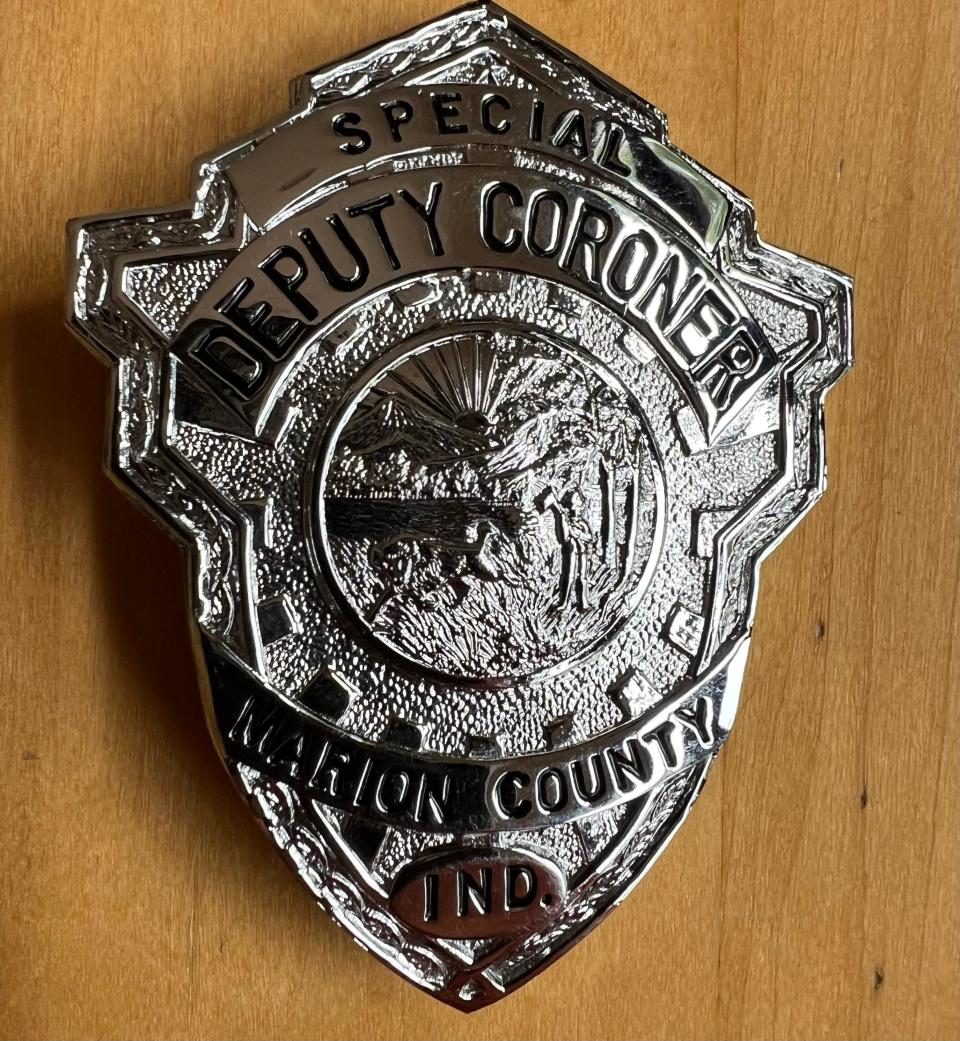 As he starred for the Indiana Pacers, Roger Brown was also a Marion County deputy coroner. This is the badge he wore.