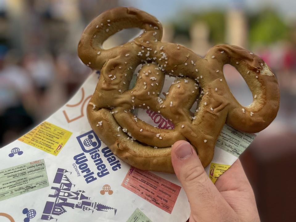 Mickey-shaped pretzel