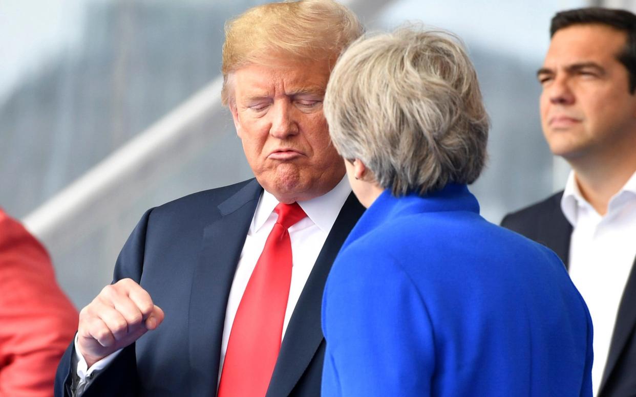 Donald Trump and Theresa May at the weekend - AP