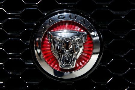 A Jaguar logo is seen on media day at the Paris auto show, in Paris, France, September 30, 2016. REUTERS/Benoit Tessier