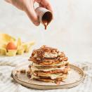 <p>If you're a banoffee fan, you're going to love these <a href="https://www.delish.com/uk/cooking/recipes/g35288548/pancake-recipes/" rel="nofollow noopener" target="_blank" data-ylk="slk:pancakes;elm:context_link;itc:0;sec:content-canvas" class="link ">pancakes</a>. Made with caramel sauce, bananas and digestive biscuits, it's the ultimate romantic breakfast in bed idea, or perfect for a friend's <a href="https://www.delish.com/uk/cooking/recipes/g34503455/christmas-brunch/" rel="nofollow noopener" target="_blank" data-ylk="slk:brunch;elm:context_link;itc:0;sec:content-canvas" class="link ">brunch</a>! </p><p>Get the <a href="https://www.delish.com/uk/cooking/recipes/a38198158/banoffee-pie-pancakes/" rel="nofollow noopener" target="_blank" data-ylk="slk:Banoffee Pie Pancakes;elm:context_link;itc:0;sec:content-canvas" class="link ">Banoffee Pie Pancakes</a> recipe.</p>