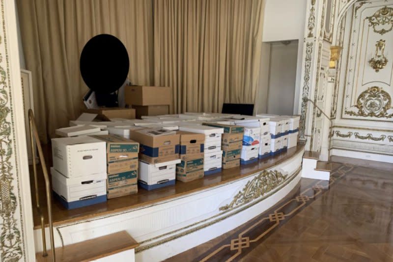 A 49-page indictment details how secret U.S. government papers were stored in a bathroom, a ballroom, and other random locations at fromer President Trump's Mar-a-Lago resort in Palm Beach, Fla. File Photo courtesy of U.S. Department of Justice/UPI