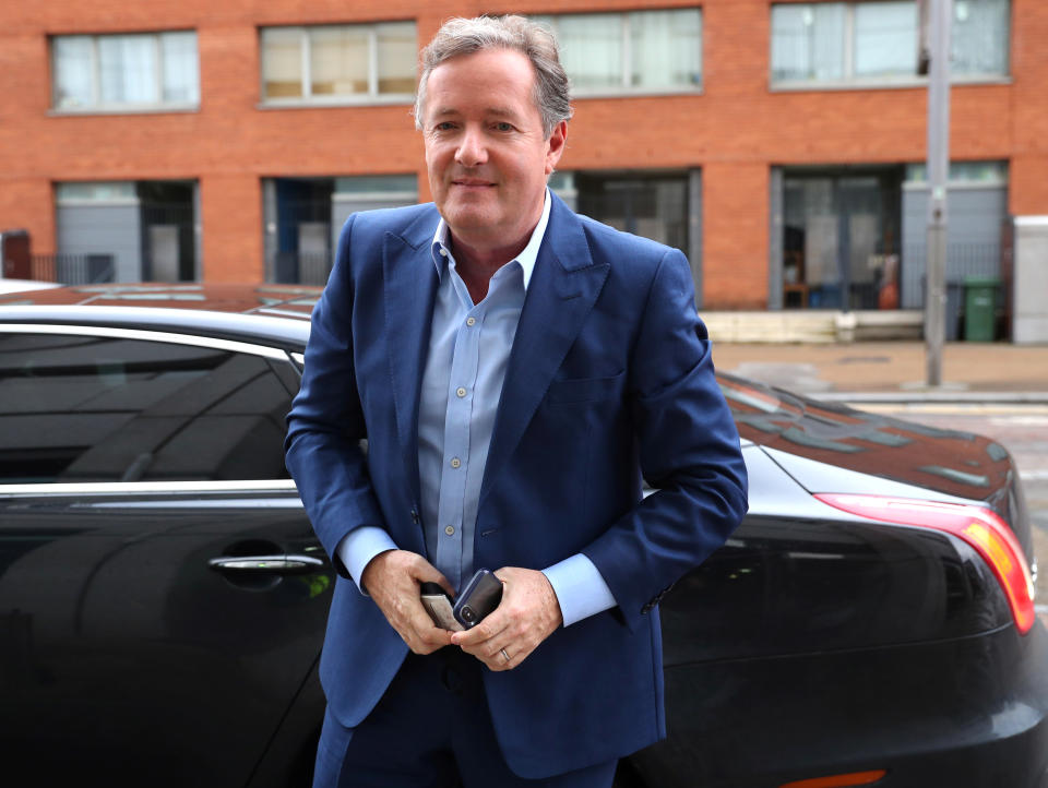 Broadcaster Piers Morgan arrives at the BBC to appear on The Andrew Marr Show in London, Britain, January 28, 2018. REUTERS/Hannah McKay