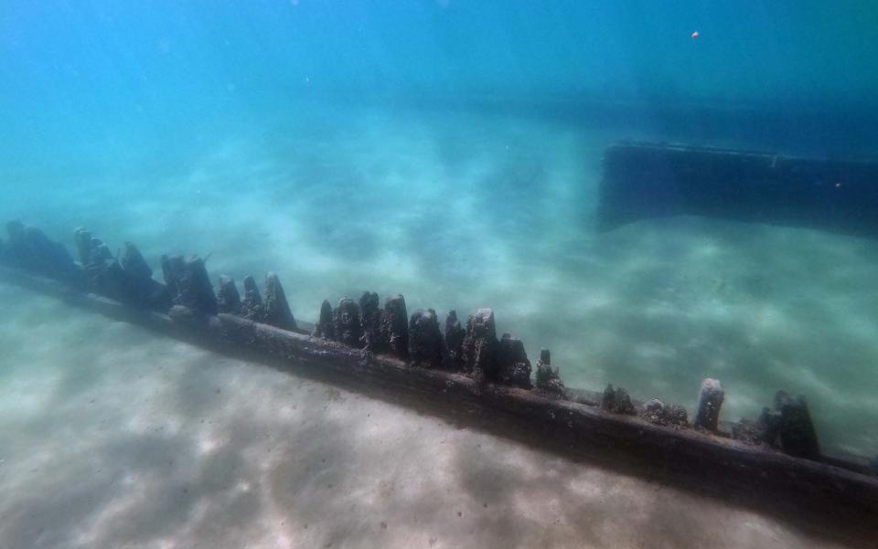 Sitting in sand under the water off Baileys Harbor, the wreck of the 19th-century cargo schooner Peoria was placed on the Wisconsin Register of Historic Places, making it the fourth Door County shipwreck to join the register this year.