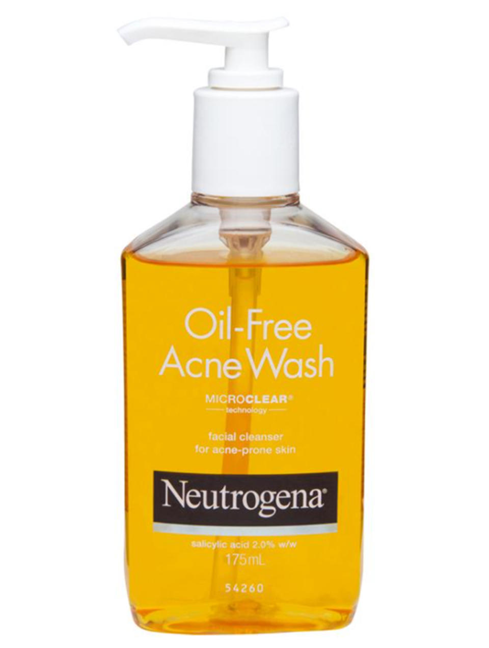 Neutrogena Oil-Free Acne Wash 175ml, $9.69 from Chemist Warehouse. Photo: Chemist Warehouse.