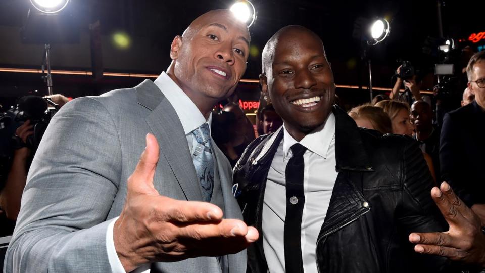 Dwayne Johnson and Tyrese Gibson in happier times.