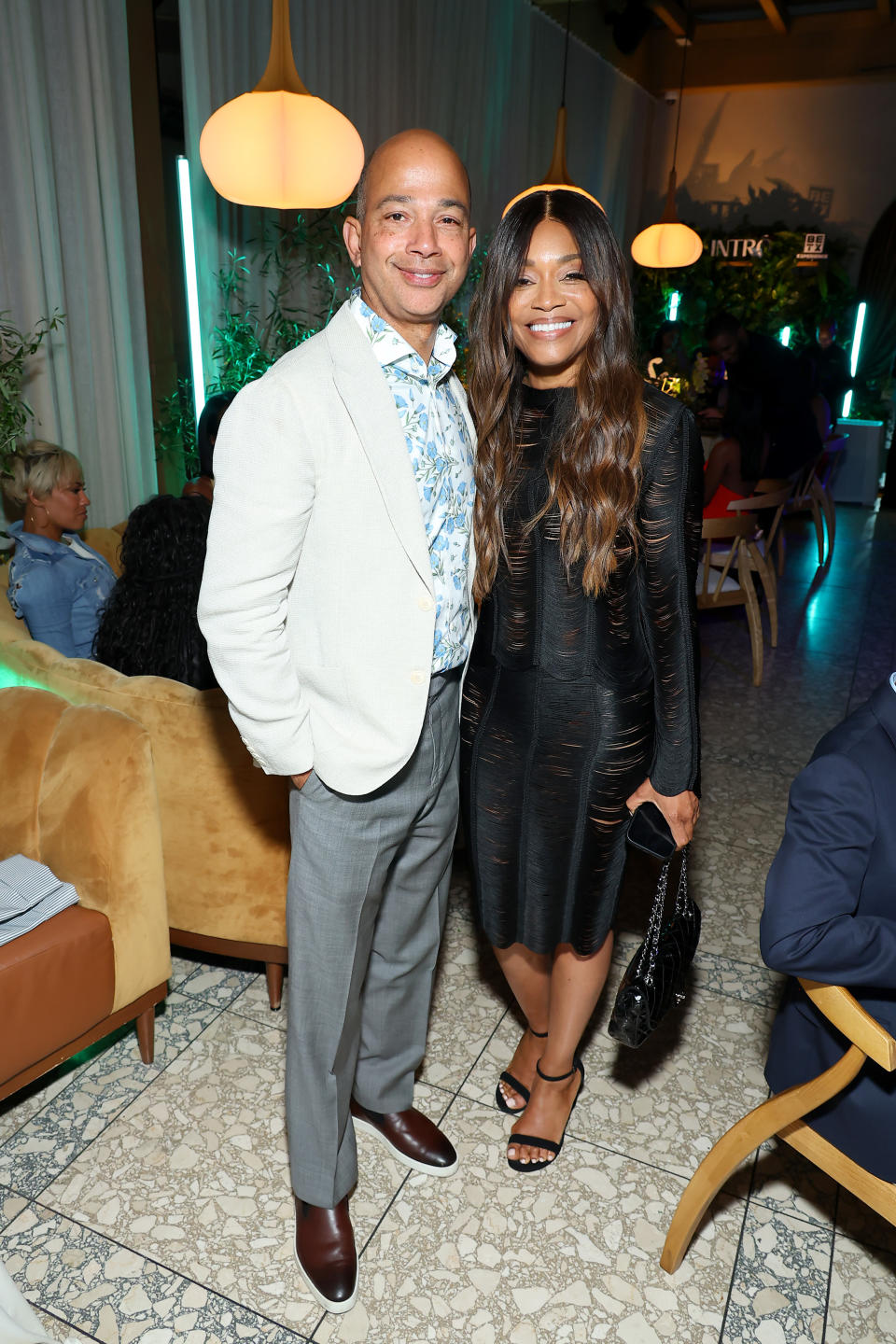 Scott Mills, President & CEO of BET, and Connie Orlando attend the Scott Mills Intro Dinner to kick off the BET Awards 2024