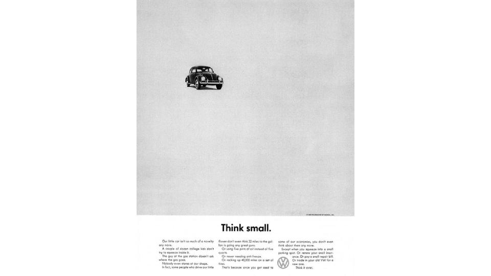 Print ad depicting a Volkswagen Beetle