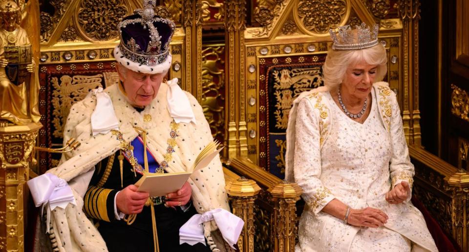 King and Queen during King's Speech, which did not mention mental health reform. (PA Images)